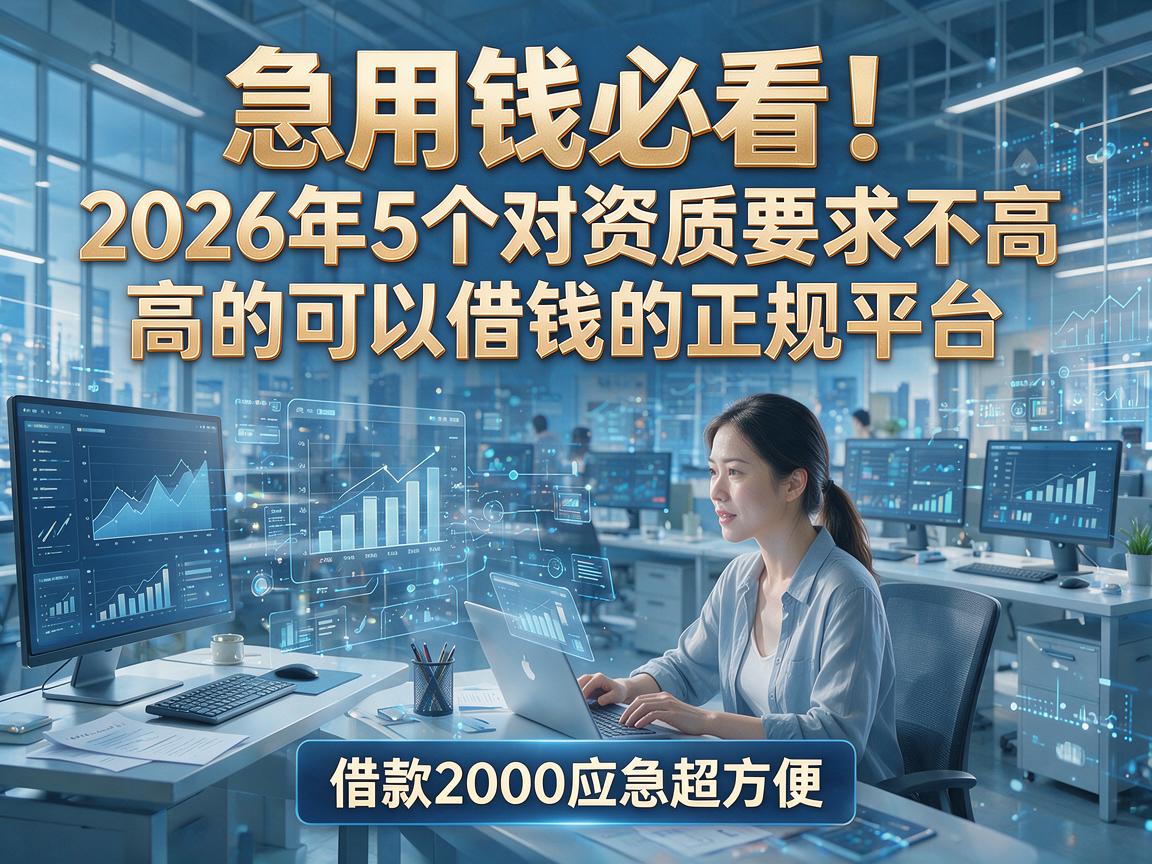急用钱必看！2026年5个对资质要求不高的可以借钱的正规平台，借款2000应急超方便