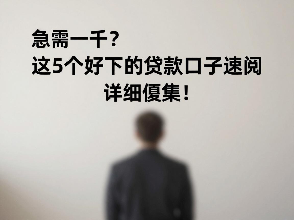 急需一千？这5个好下的贷款口子速阅，详细搜集！