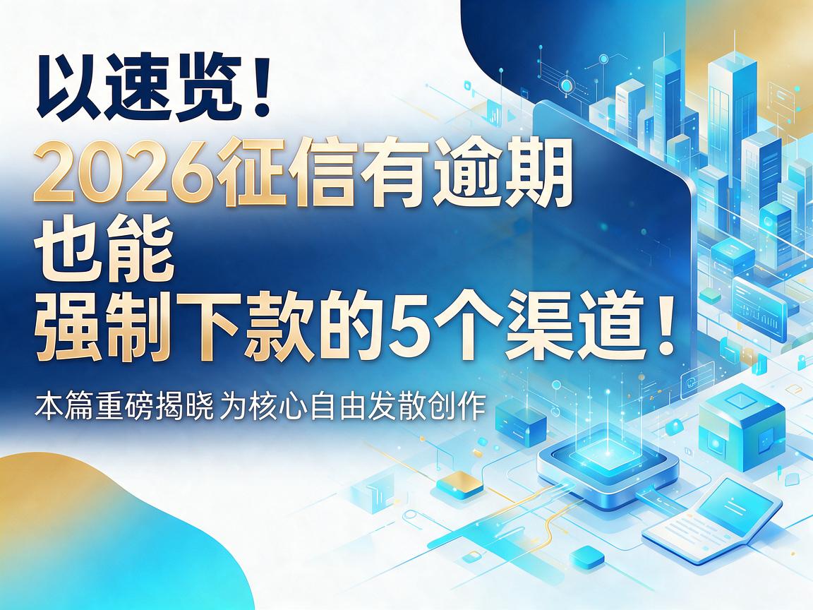 速览!2026征信有逾期也能强制下款的5个渠道,本篇重磅揭晓