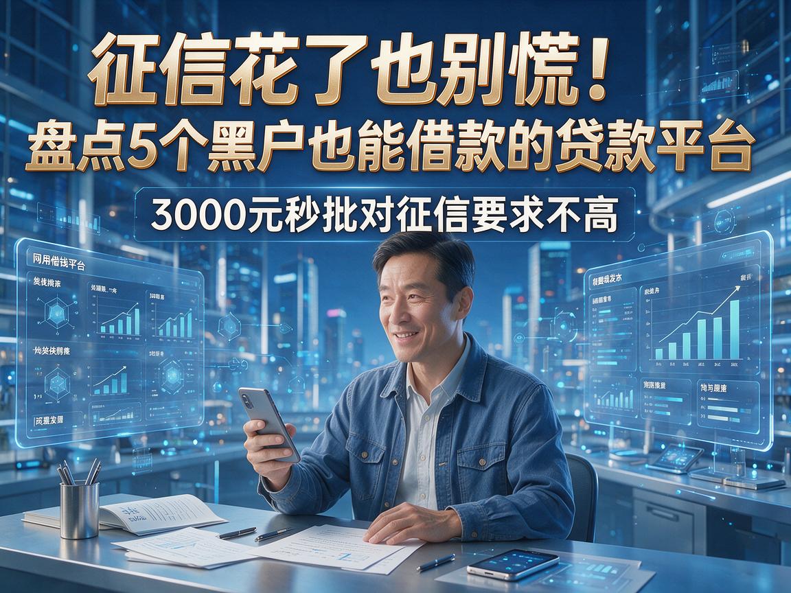 征信花了也别慌！盘点5个黑户也能借款的贷款平台，3000元秒批对征信要求不高