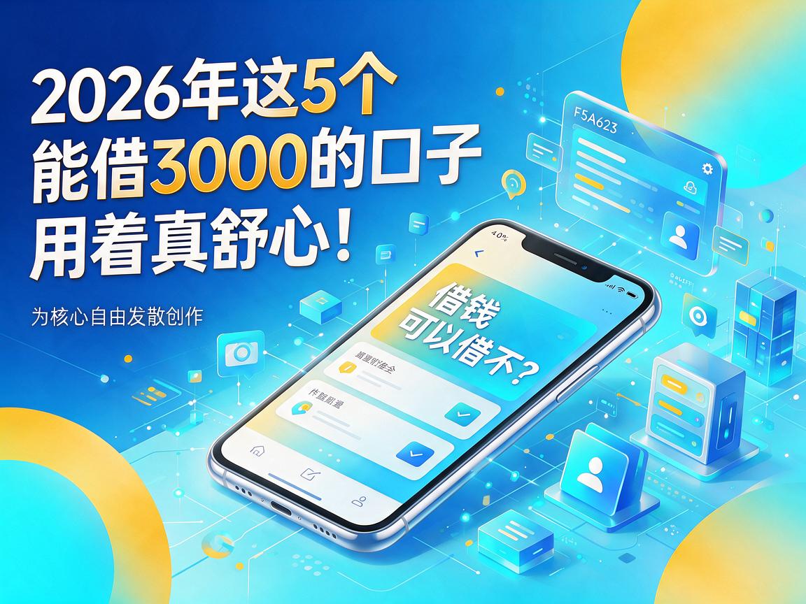 手机上借钱可以借不？2026年这5个能借3000的口子，用着真舒心！