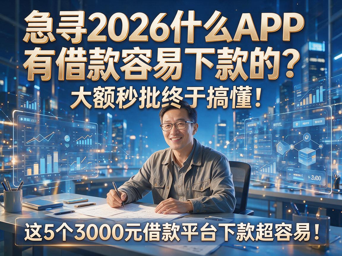 急寻2026什么APP有借款容易下款的？大额秒批终于搞懂，这5个3000元借款平台下款超容易！