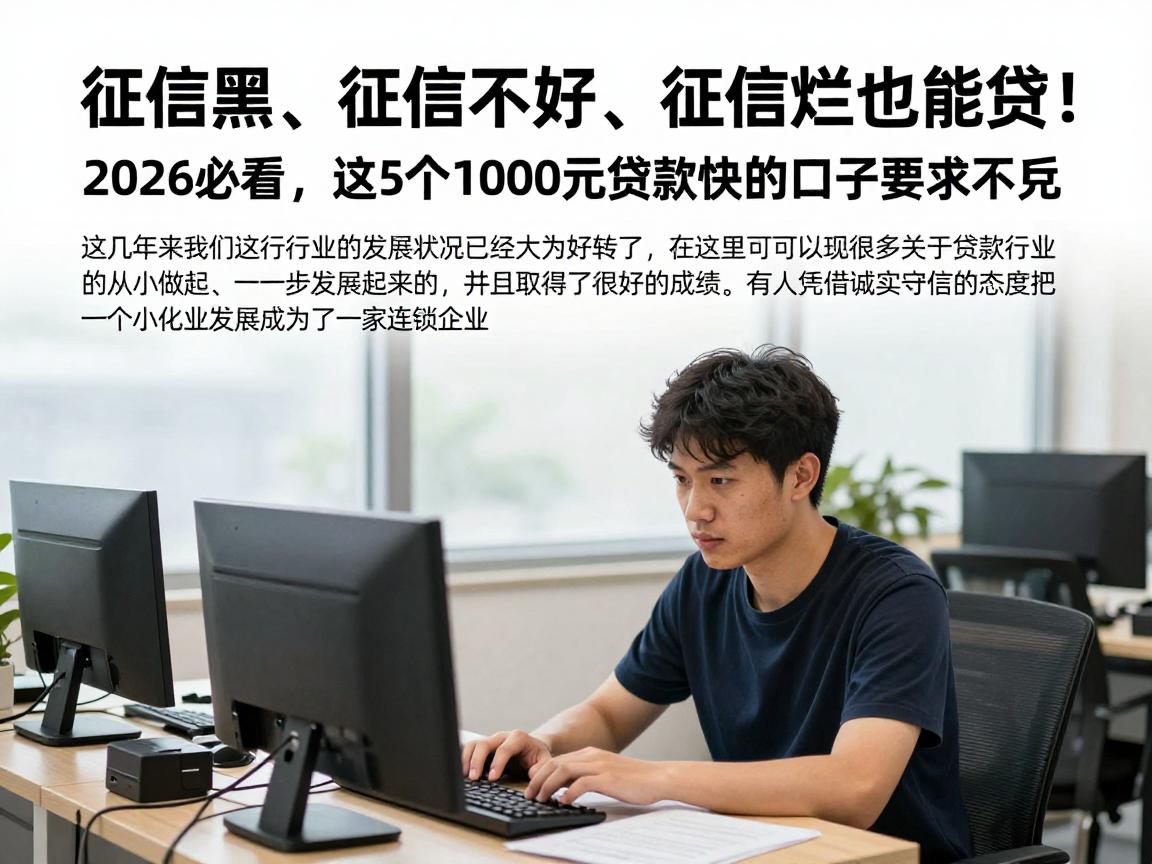征信黑、征信不好、征信烂也能贷！2026必看，这5个1000元贷款快的口子要求不高