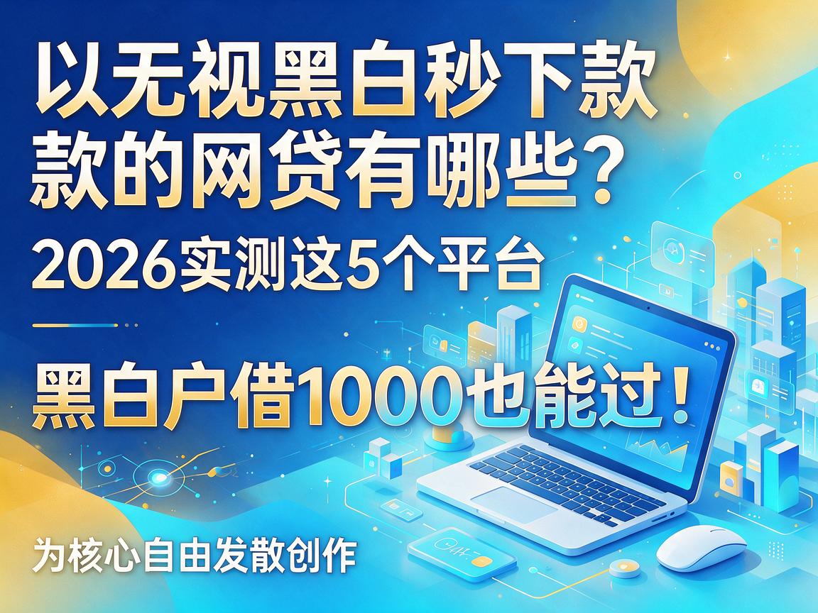 无视黑白秒下款的网贷有哪些？2026实测这5个平台，黑白户借1000也能过！