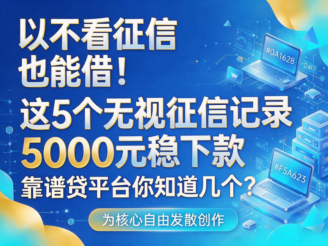 不看征信也能借！这5个无视征信记录、5000元稳下款的靠谱贷平台你知道几个？