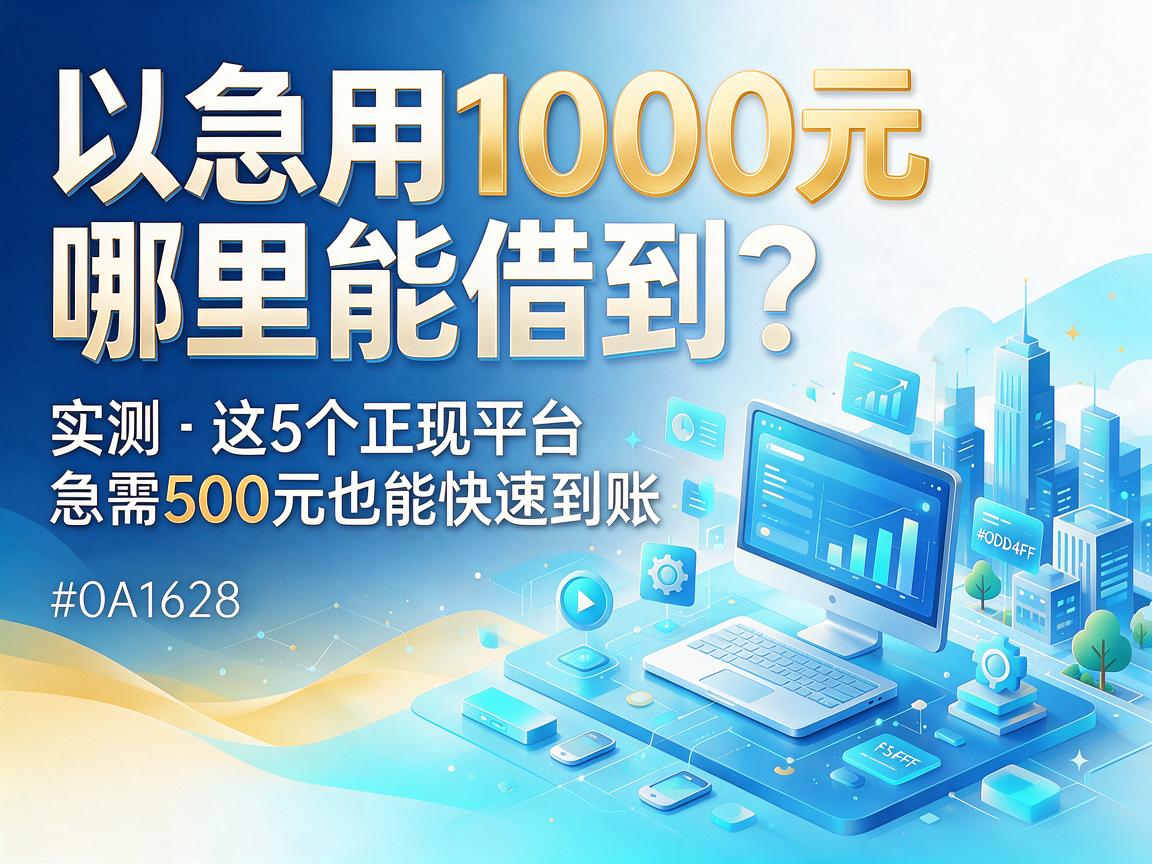 急用1000元哪里能借到？实测这5个正规平台，急需500元也能快速到账