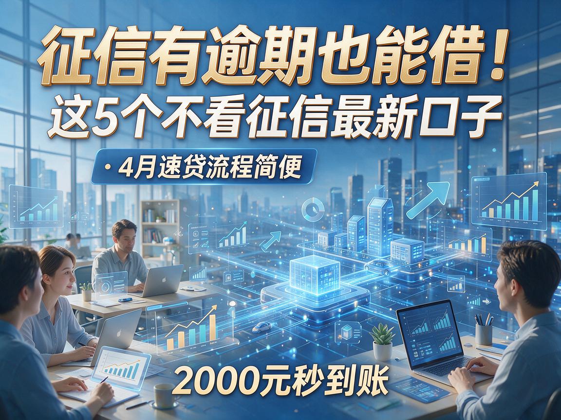征信有逾期也能借！这5个不看征信最新口子，4月速贷流程简便，2000元秒到账