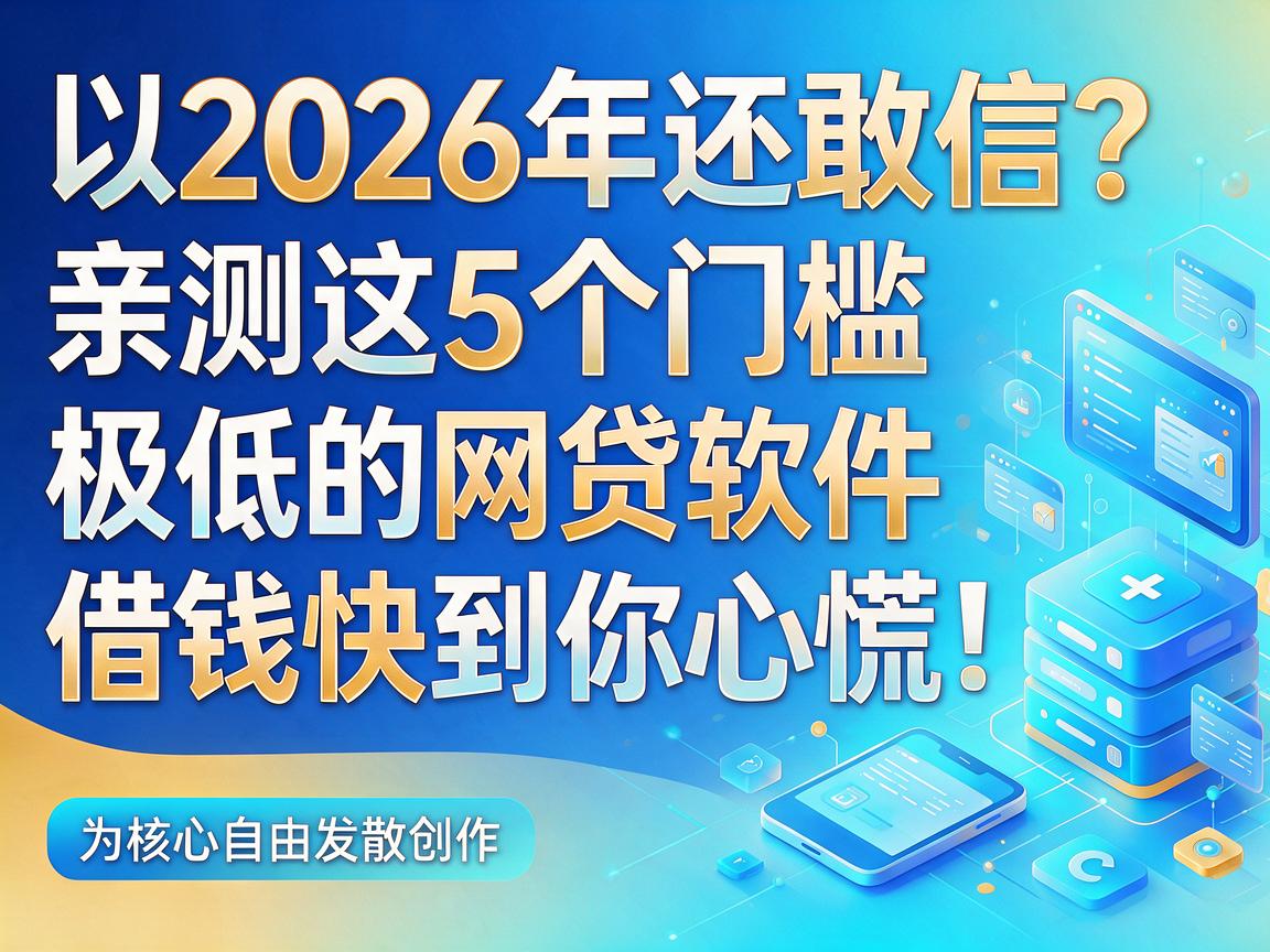 2026年还敢信?亲测这5个门槛极低的网贷软件,借钱快到你心慌!