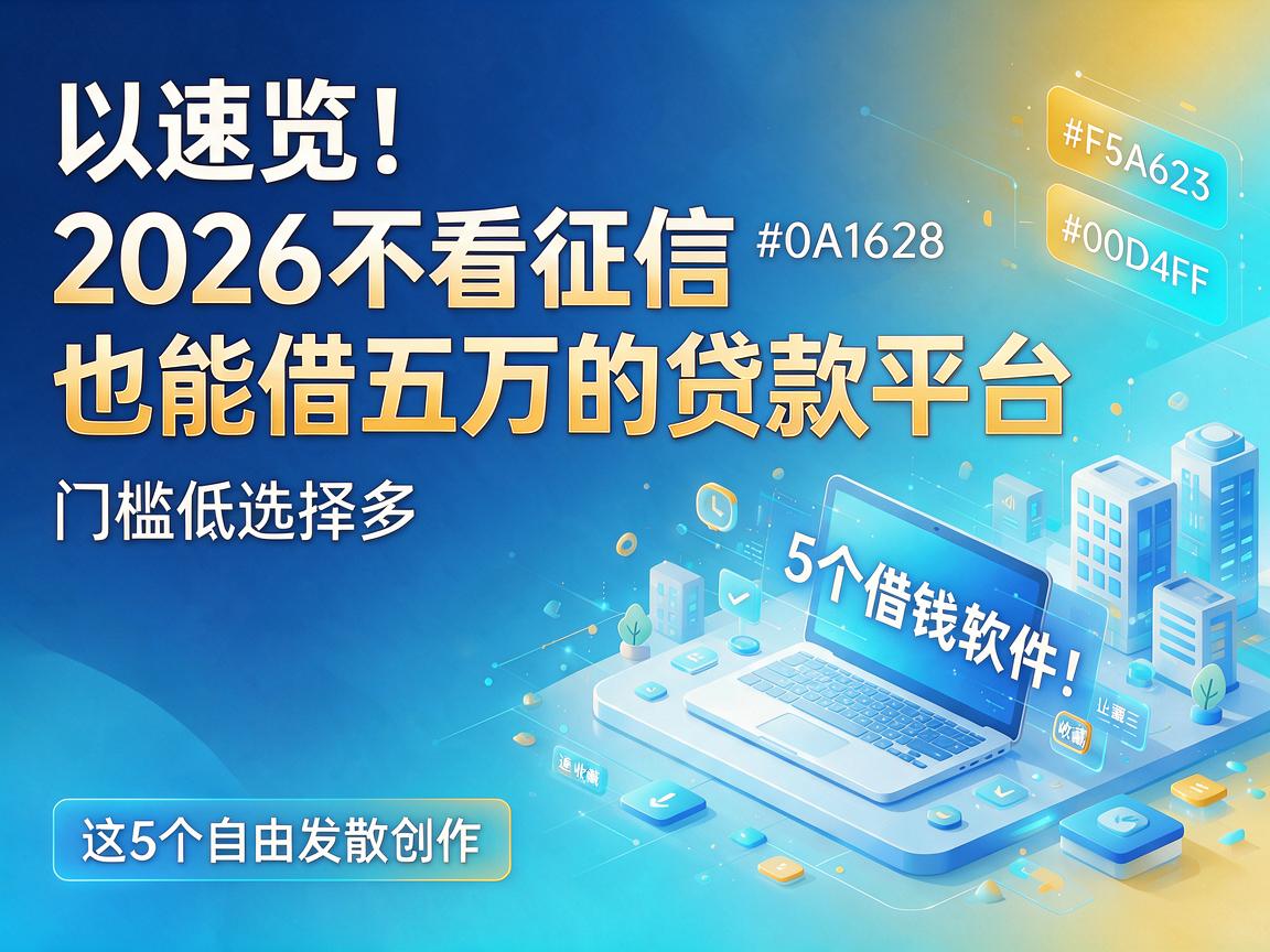 速览！2026不看征信也能借五万的贷款平台，门槛低选择多，这5个借钱软件速收藏！