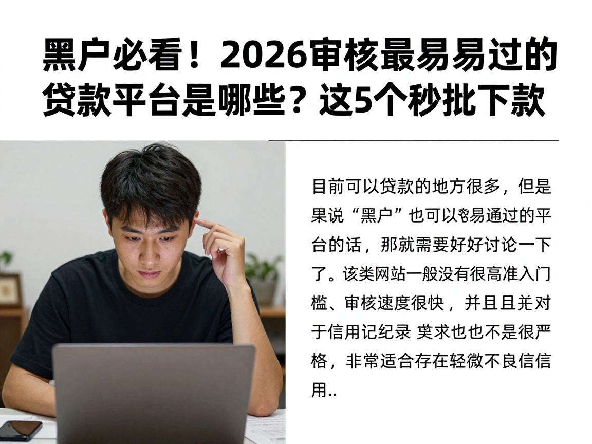 黑户必看!2026审核最容易过的贷款平台是哪些?这5个秒批下款