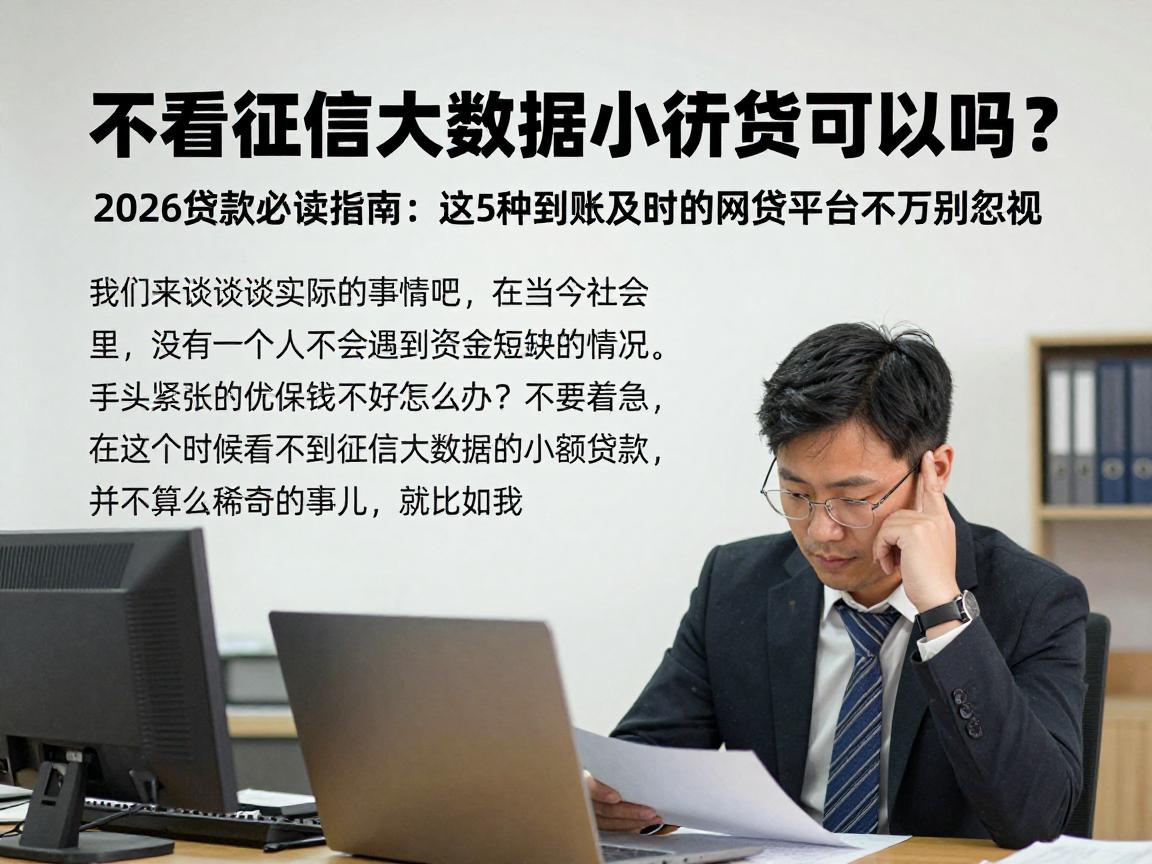不看征信大数据小额贷款可以吗?2026贷款必读指南:这5种到账及时的网贷平台千万别忽视