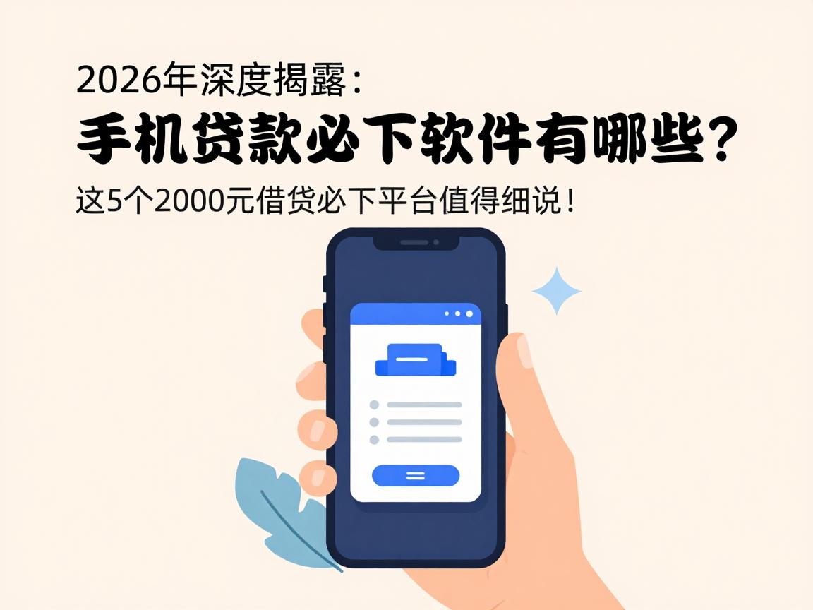 2026年深度揭露：手机贷款必下软件有哪些？这5个2000元借款必下平台值得细说！