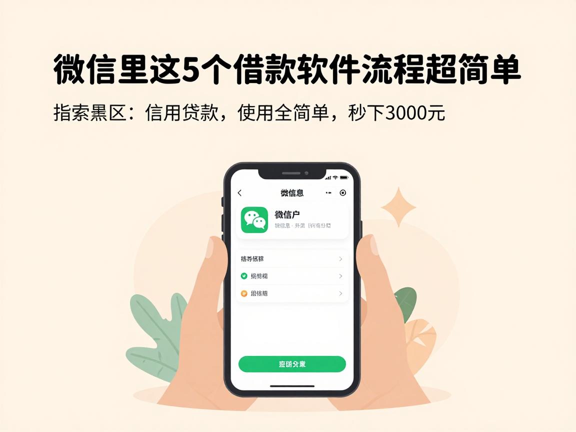 黑户必看！微信里这5个借款软件流程超简单，秒下3000元