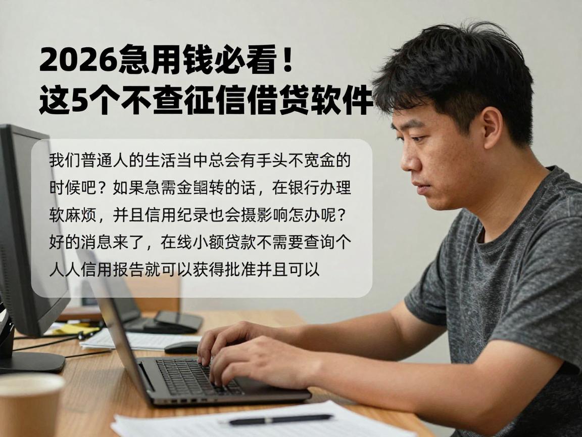 2026急用钱必看!这5个不查征信借钱软件,小额贷款秒到账