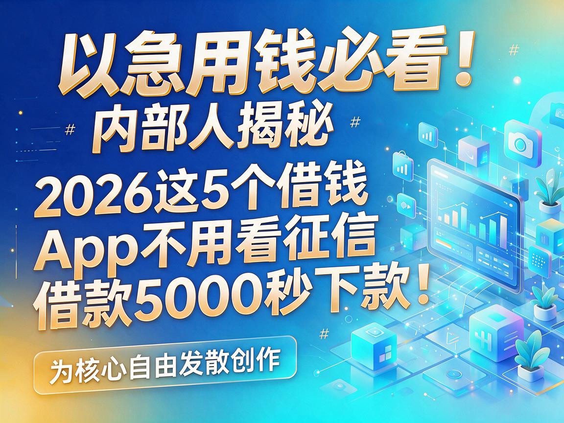 急用钱必看!内部人揭秘:2026这5个借钱App不用看征信,借款5000秒下款!