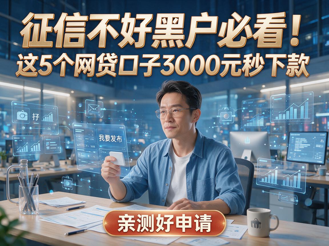 征信不好黑户必看！这5个网贷口子3000元秒下款，亲测好申请