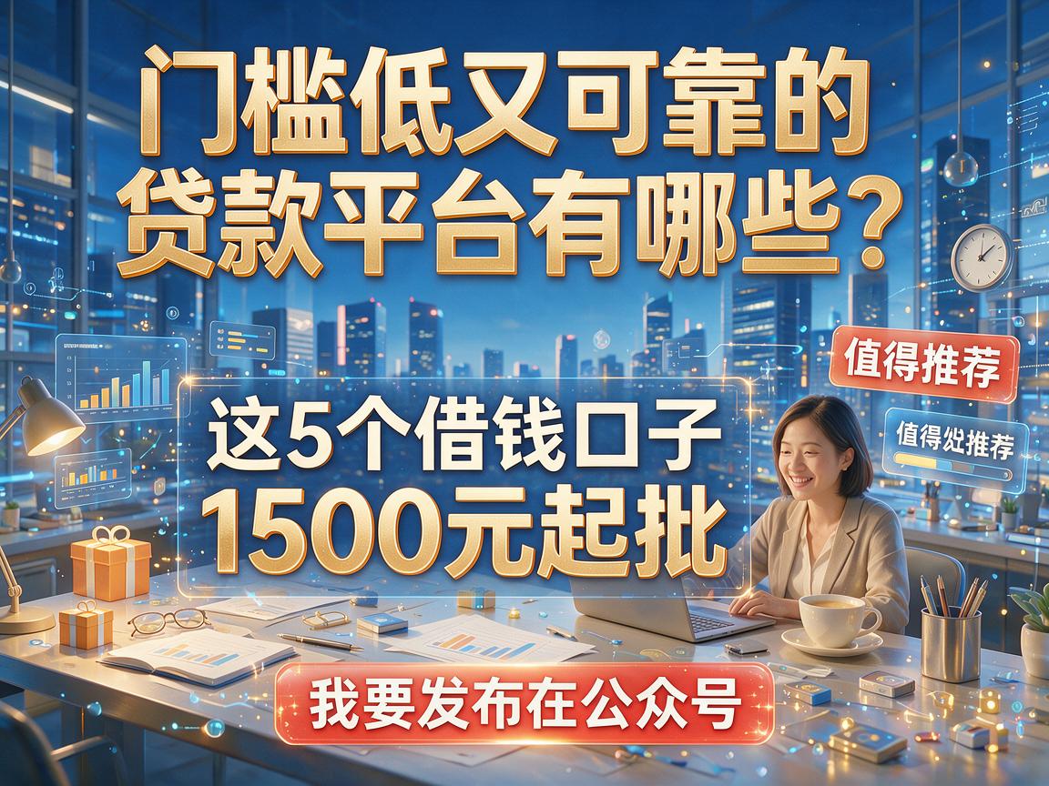 门槛低又可靠的贷款平台有哪些？这5个借钱口子1500元起批，值得推荐！