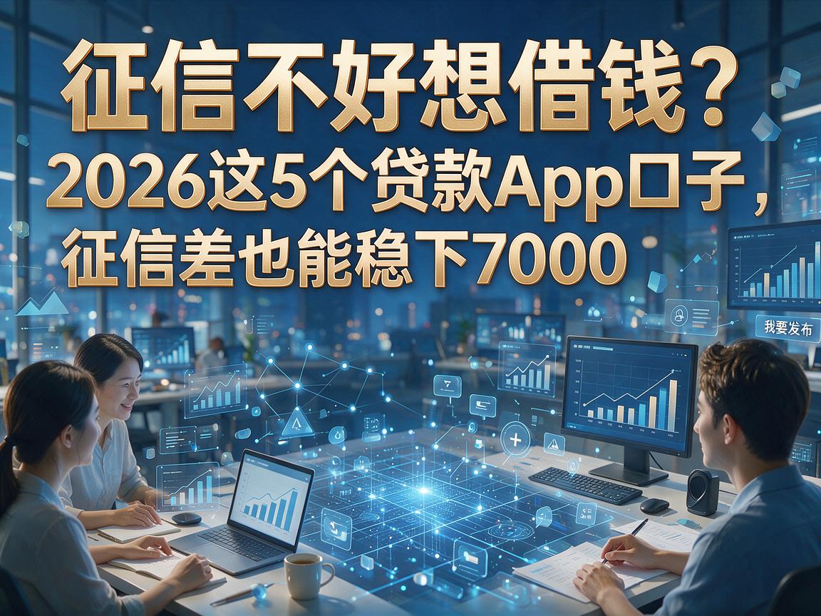 征信不好想借钱?2026这5个贷款App口子,征信差也能稳下7000!