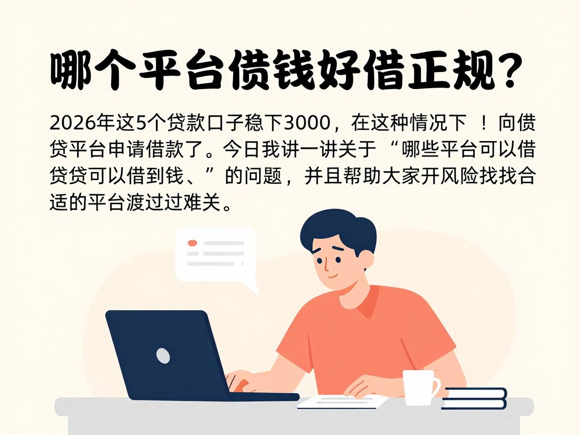 哪个平台借钱好借正规？2026年这5个贷款口子稳下3000，资质要求不高，真心值得一试！