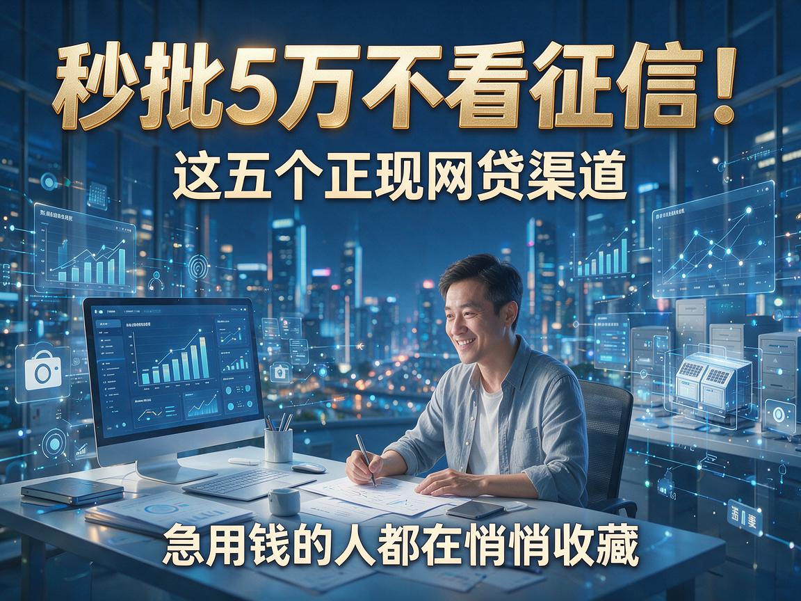 秒批5万不看征信！这五个正规网贷渠道，急用钱的人都在悄悄收藏！