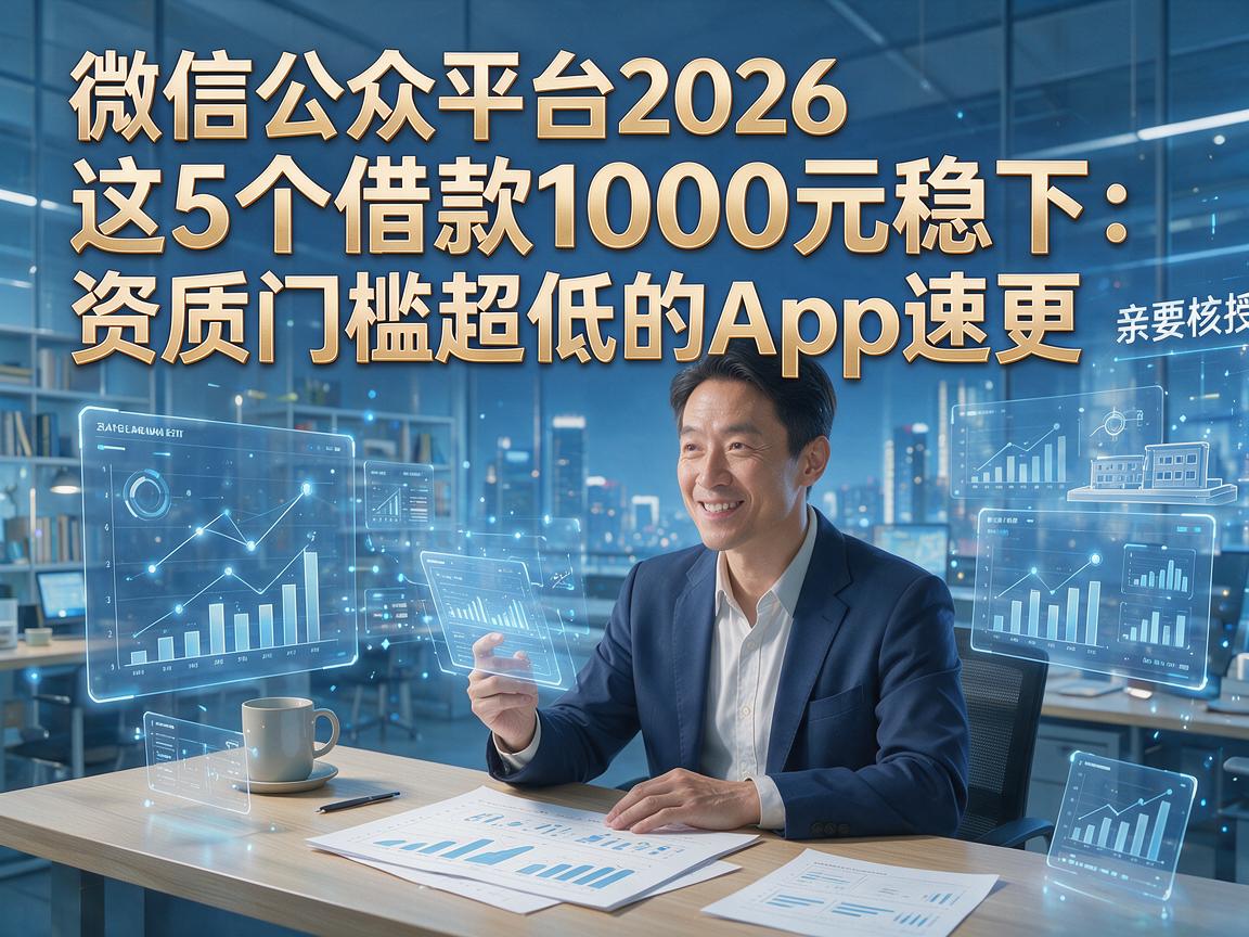 微信公众平台2026内部审核员亲授：这5个借款1000元稳下、资质门槛超低的App速更