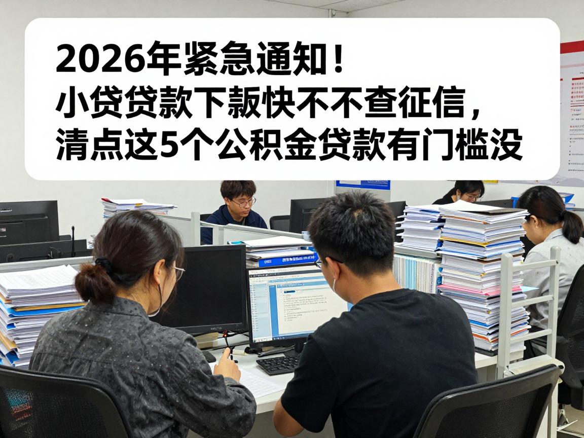 2026年紧急通知！小额贷款下款快不查征信，清点这5个公积金贷款有门槛没