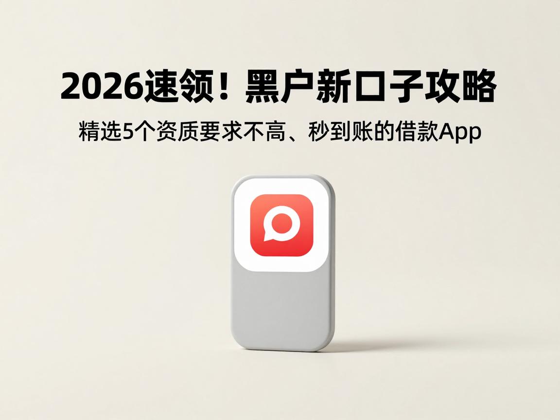 2026速领!小额贷款黑户新口子攻略,精选5个资质要求不高、秒到账的借款App
