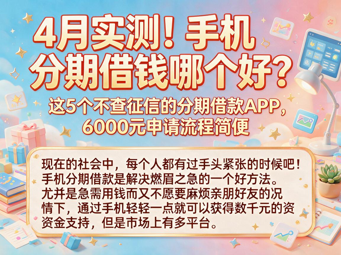 4月实测！手机分期借钱哪个好？这5个不查征信的分期借款APP，6000元申请流程简便