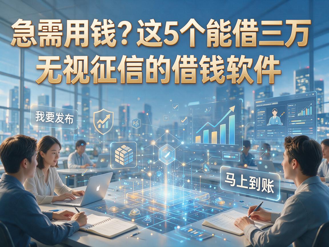 急需用钱？这5个能借三万、无视征信的借钱软件，马上到账！