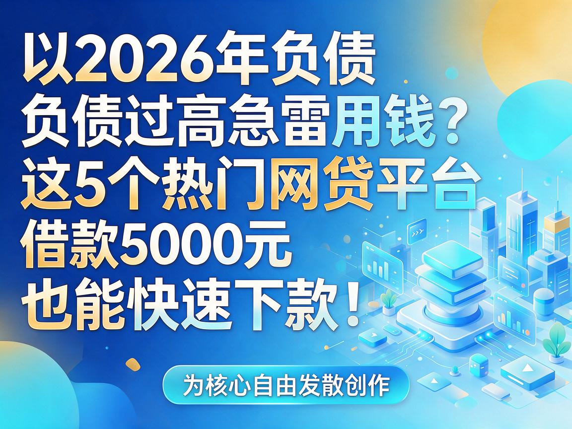 2026年负债过高急需用钱？这5个热门网贷平台，借款5000元也能快速下款！