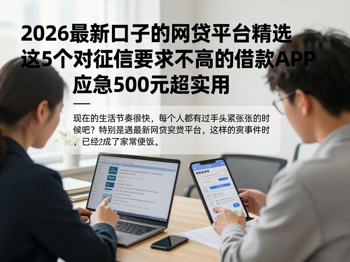 2026最新口子的网贷平台精选，这5个对征信要求不高的借款APP，应急500元超实用