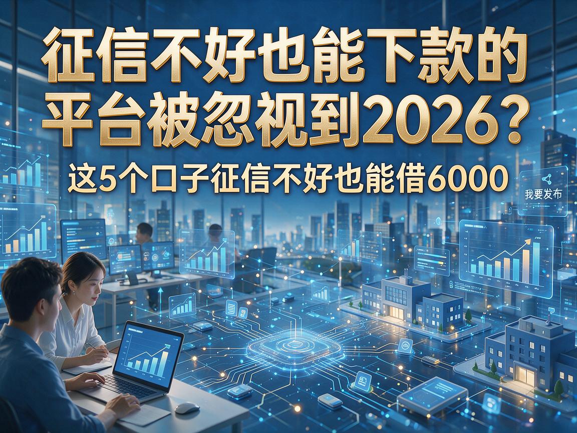 征信不好也能下款的平台被忽视到2026？这5个口子征信不好也能借6000