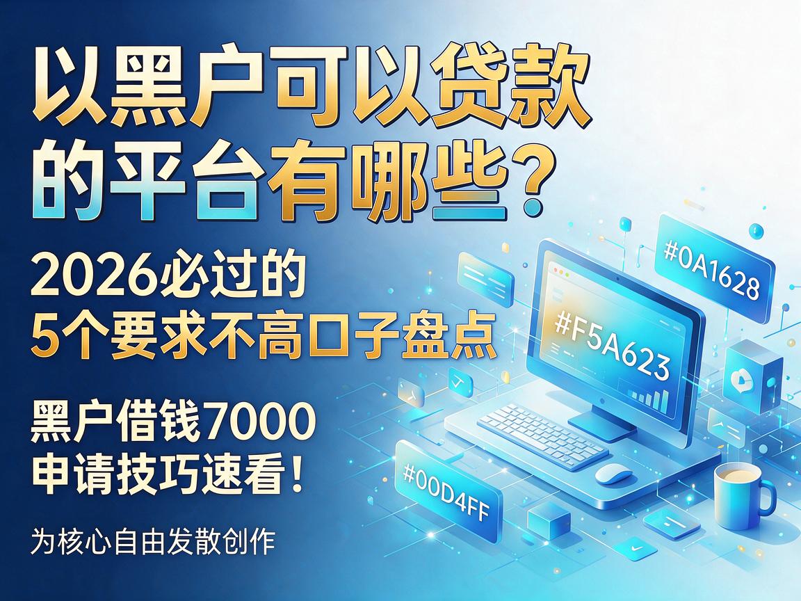 黑户可以贷款的平台有哪些?2026必过的5个要求不高口子盘点,黑户借钱7000申请技巧速看!