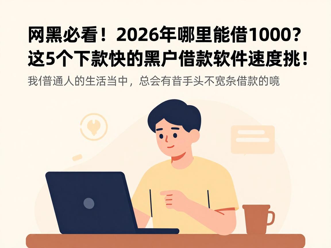 网黑必看!2026年哪里能借1000?这5个下款快的黑户借款软件速度挑!