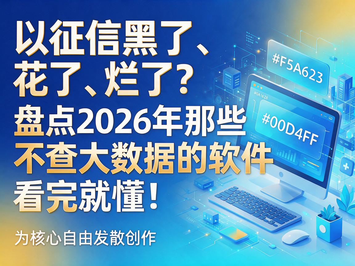 征信黑了、花了、烂了？盘点2026年那些不查大数据的软件，看完就懂！