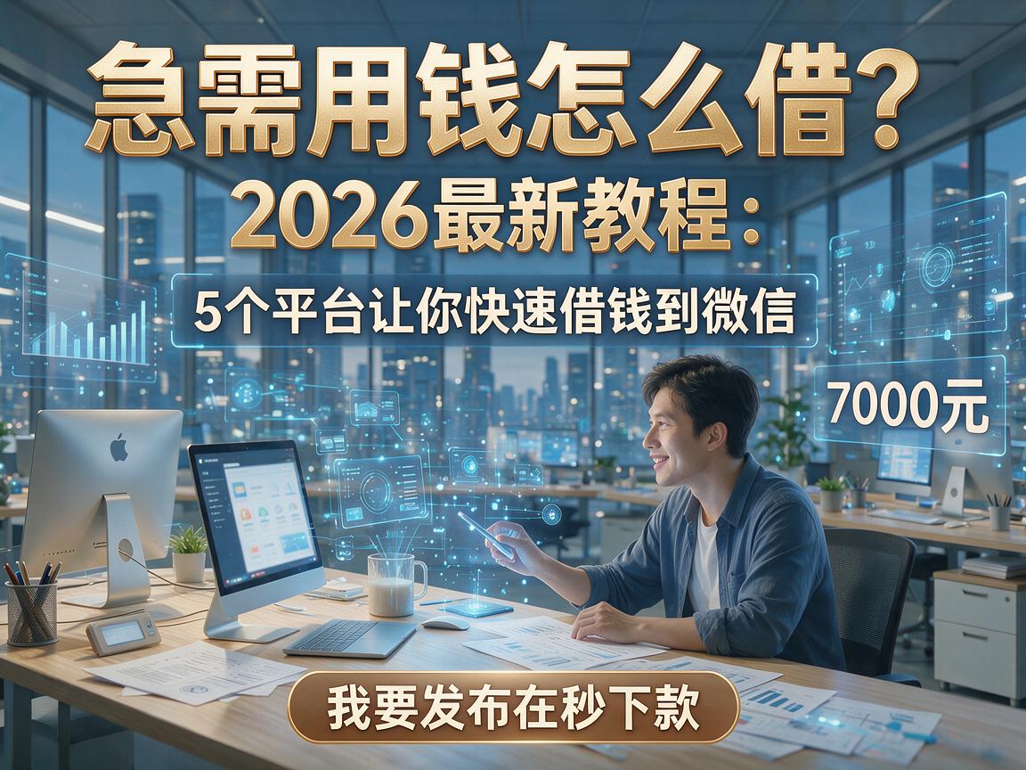 急需用钱怎么借？2026最新教程：5个平台让你快速借钱到微信，7000元秒下款！