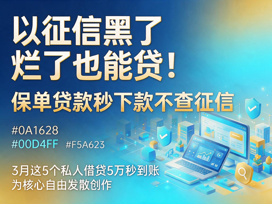 征信黑了烂了也能贷!保单贷款秒下款不查征信,3月这5个私人借贷5万秒到账