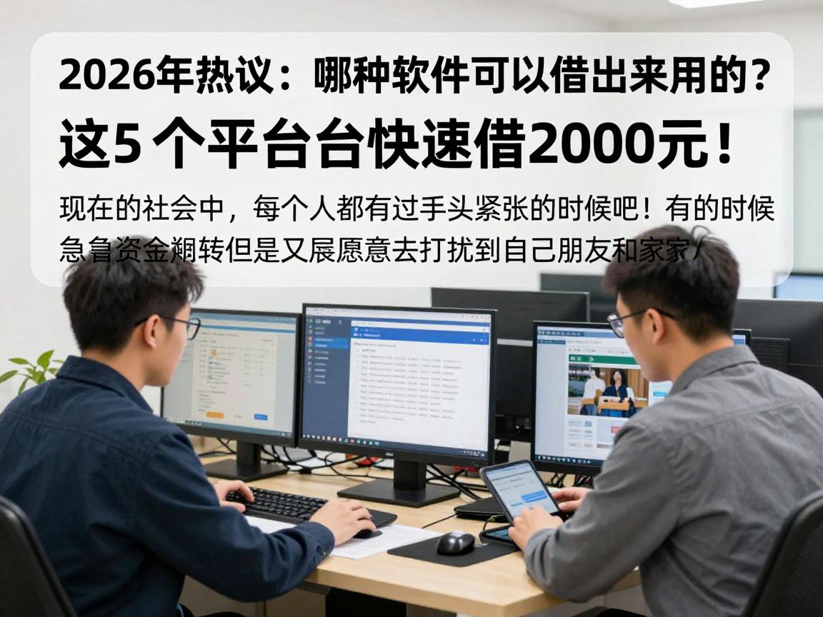 2026年热议:哪种软件可以借钱出来用的?这5个平台快速借2000元!