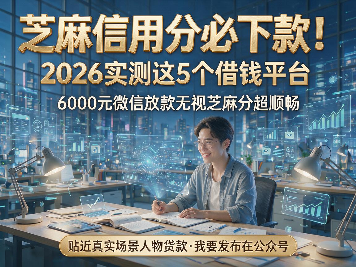 芝麻信用分必下款！2026实测这5个借钱平台，6000元微信放款无视芝麻分超顺畅