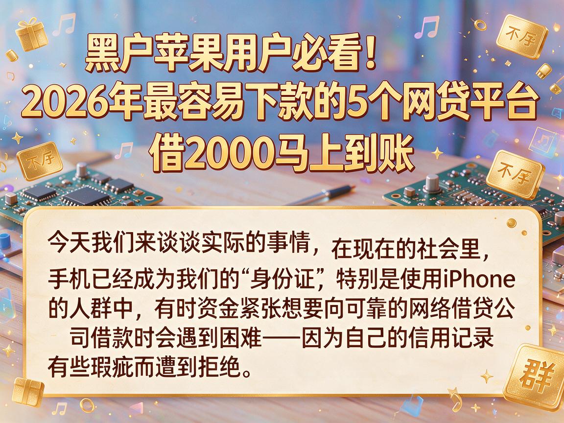黑户苹果用户必看！2026年最容易下款的5个网贷平台，借2000马上到账