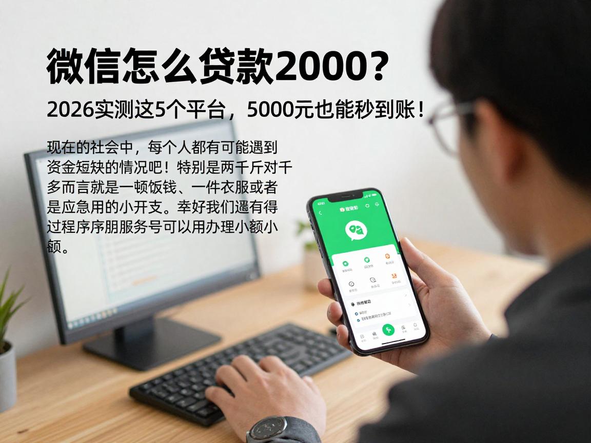 微信怎么贷款2000？2026实测这5个平台，5000元也能秒到账！