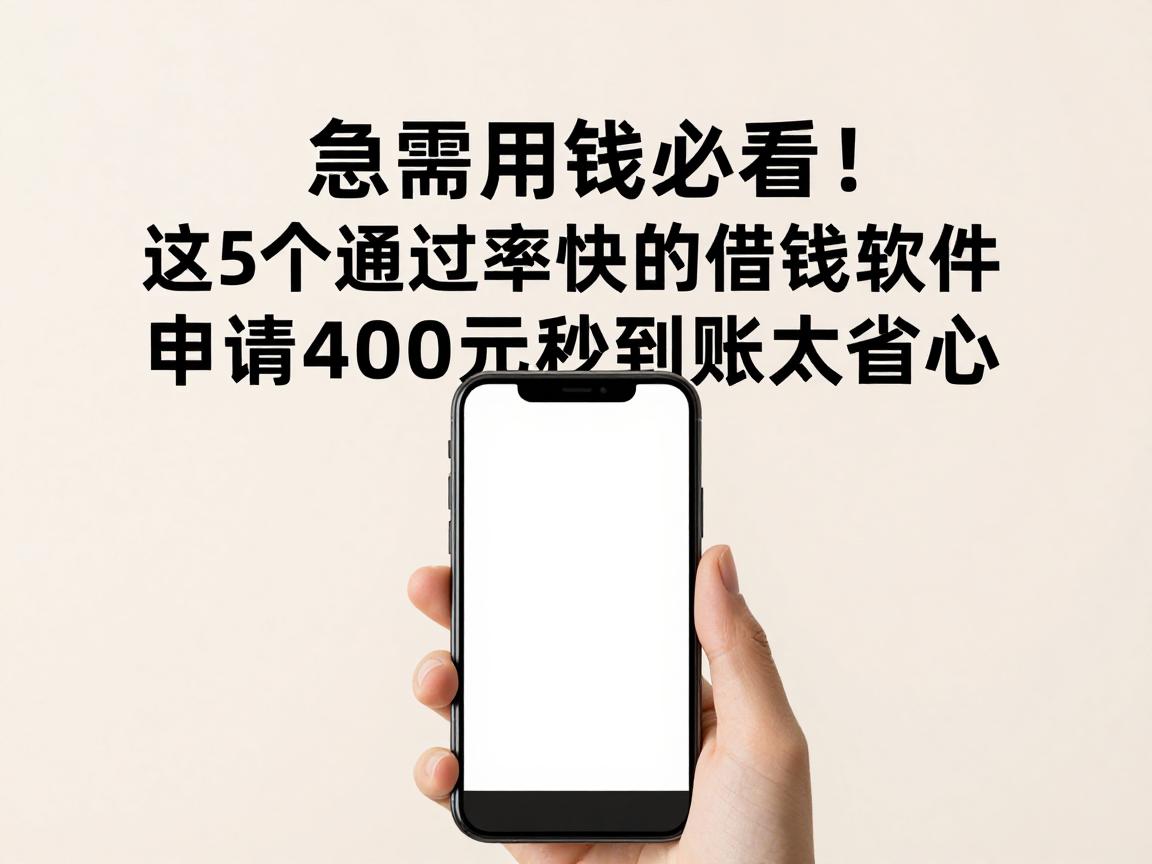 急需用钱必看！这5个通过率快的借钱软件，申请4000元秒到账太省心