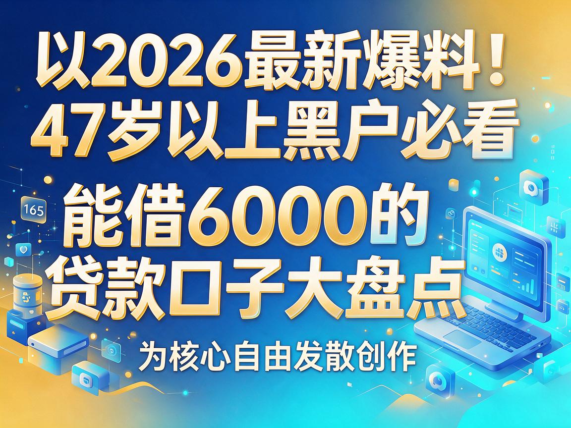 2026最新爆料！47岁以上黑户必看，能借6000的贷款口子大盘点
