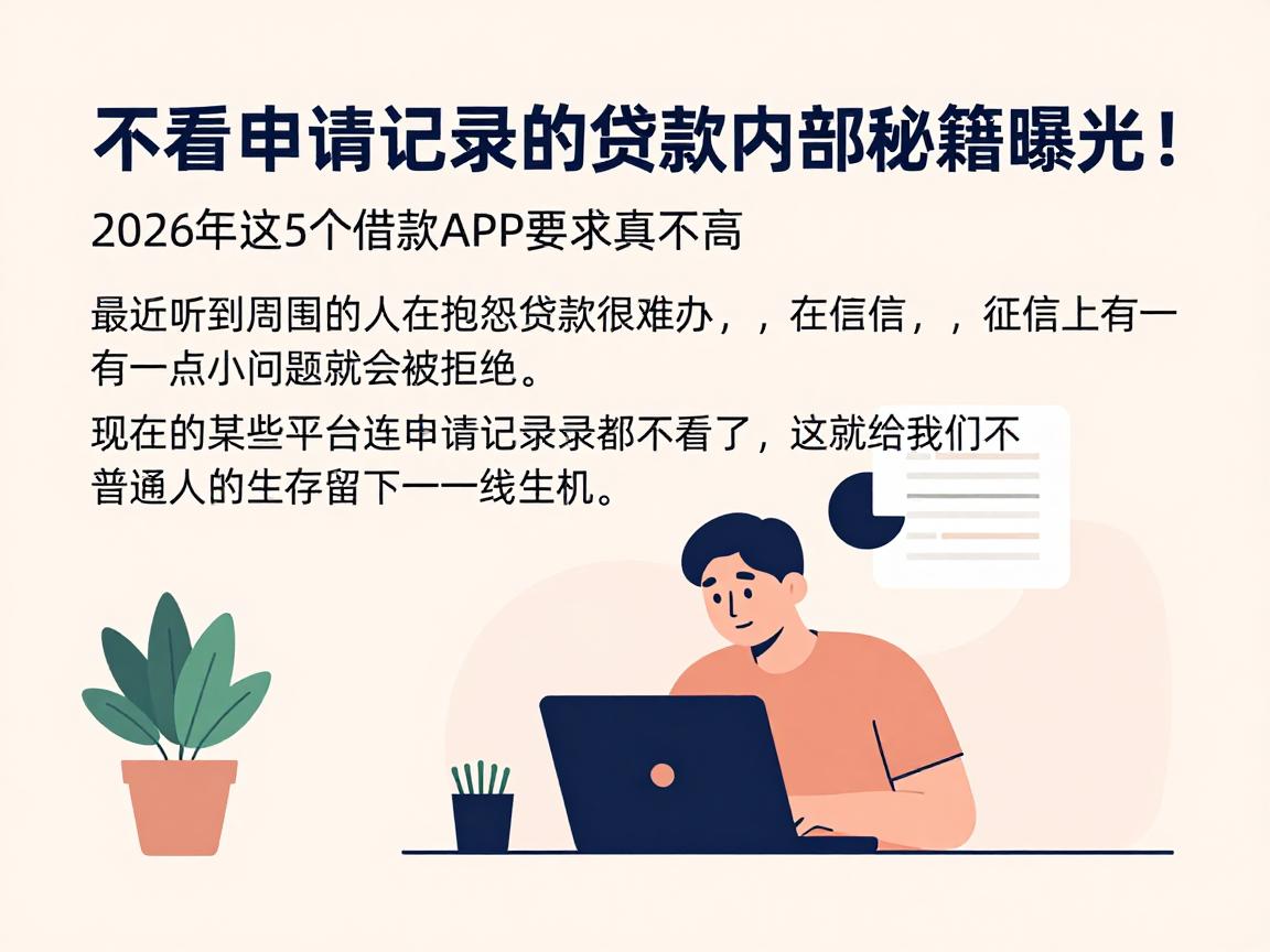 不看申请记录的贷款内部秘籍曝光!2026年这5个借款APP要求真不高