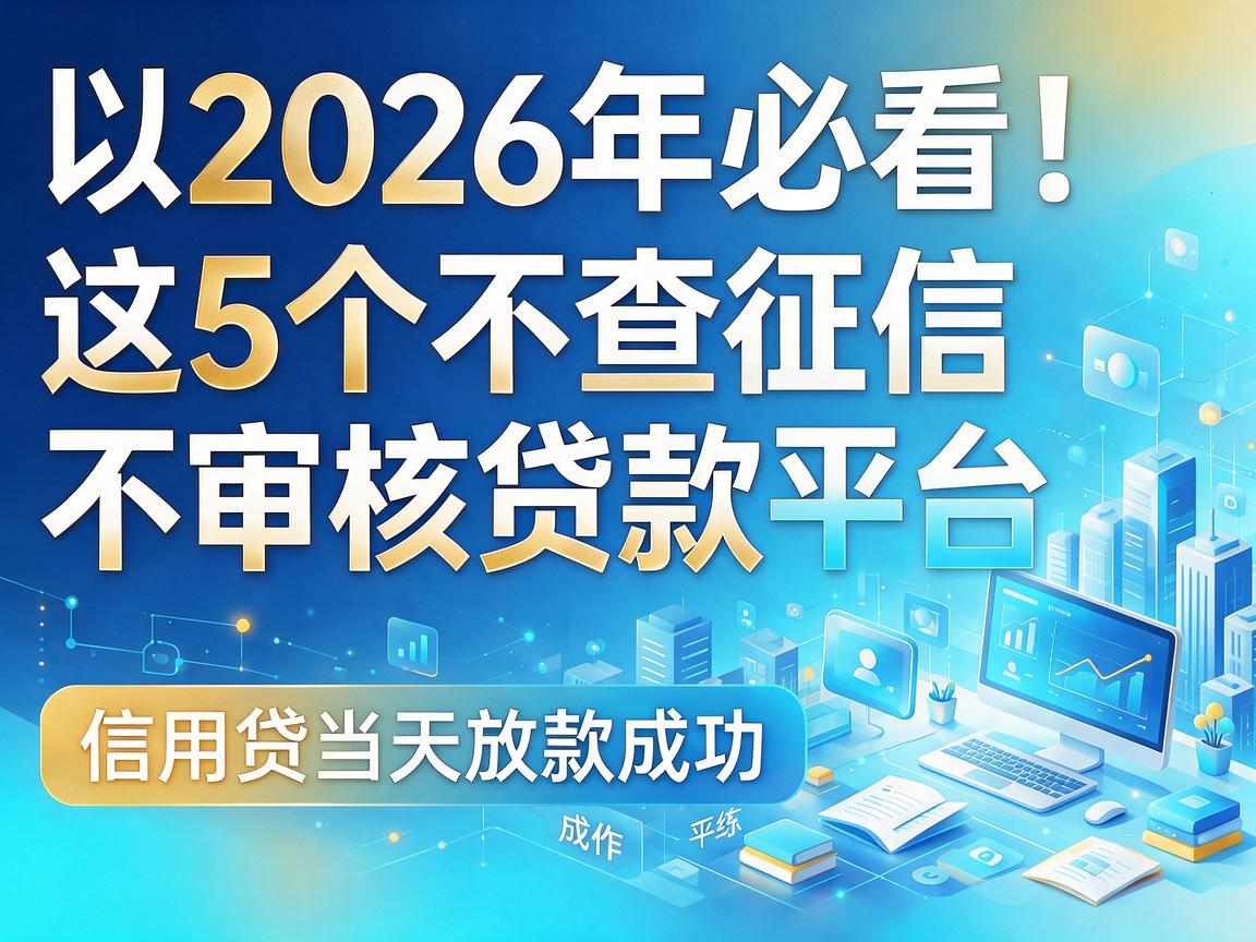 2026年必看！这5个不查征信不审核贷款平台，信用贷当天放款成功