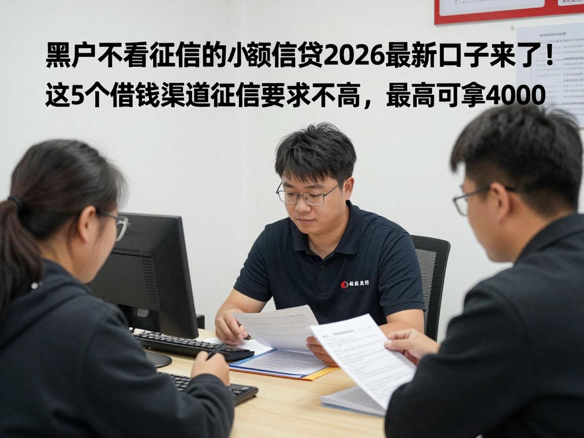 黑户不看征信的小额信贷2026最新口子来了！这5个借钱渠道征信要求不高，最高可拿4000
