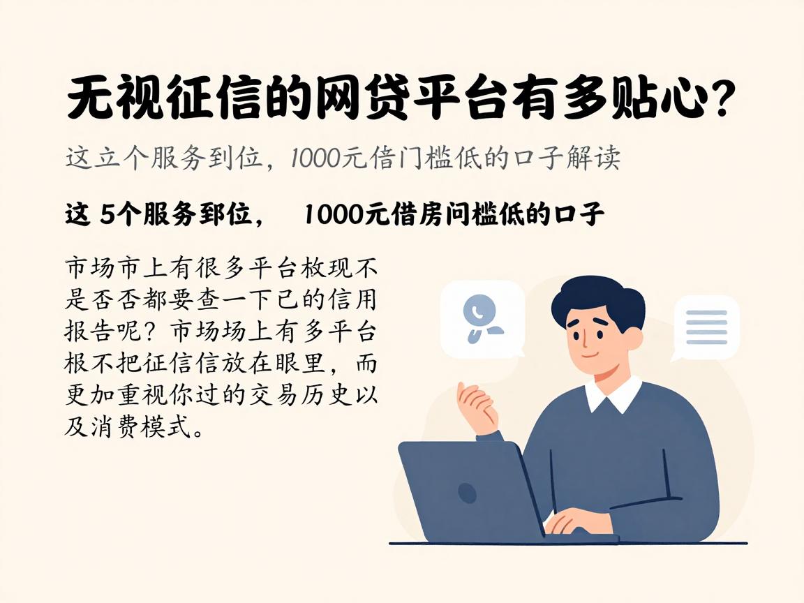 无视征信的网贷平台有多贴心?这5个服务到位,1000元借款门槛低的口子解读