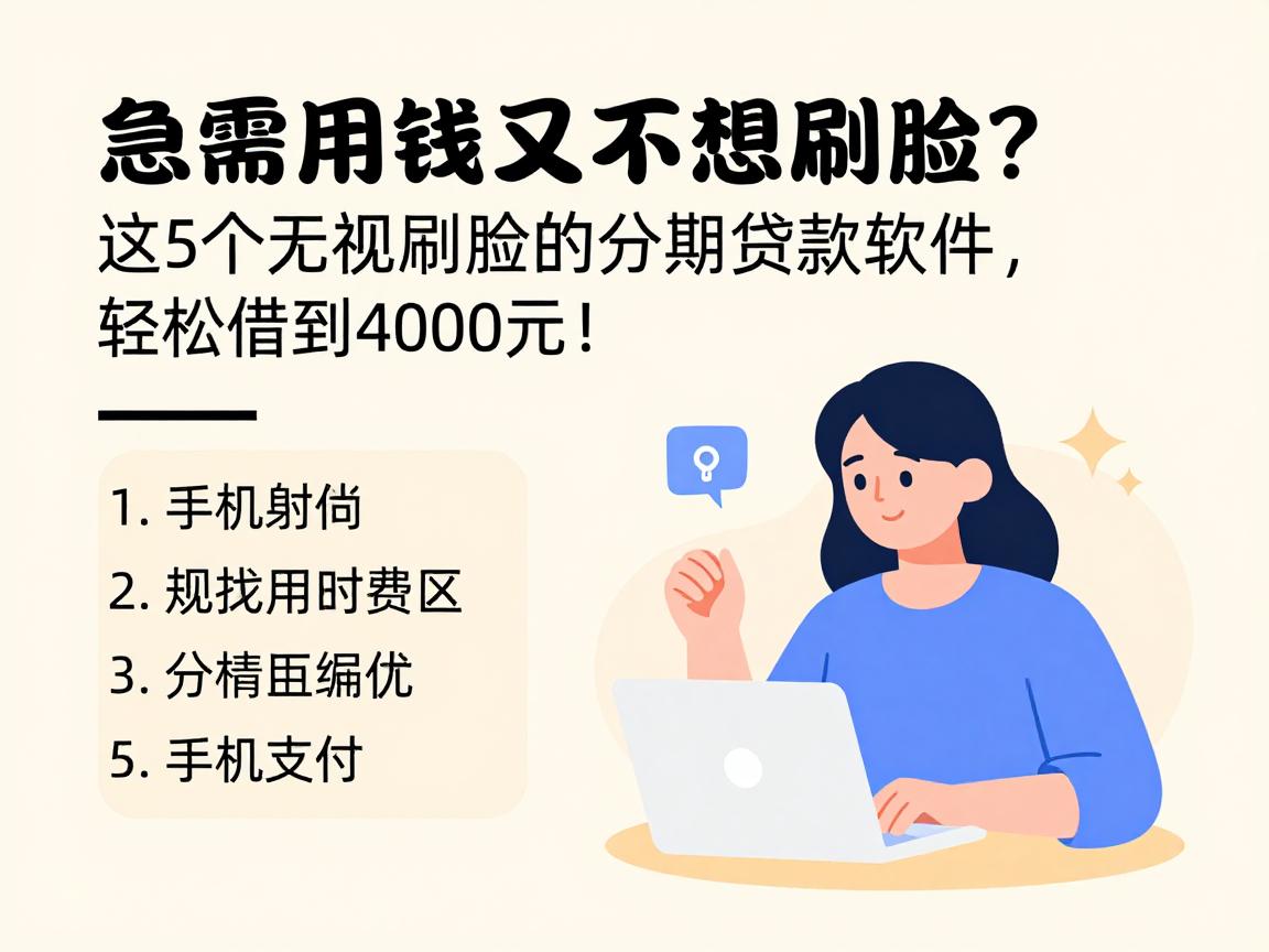 急需用钱又不想刷脸？这5个无视刷脸的分期贷款软件，轻松借到4000元！