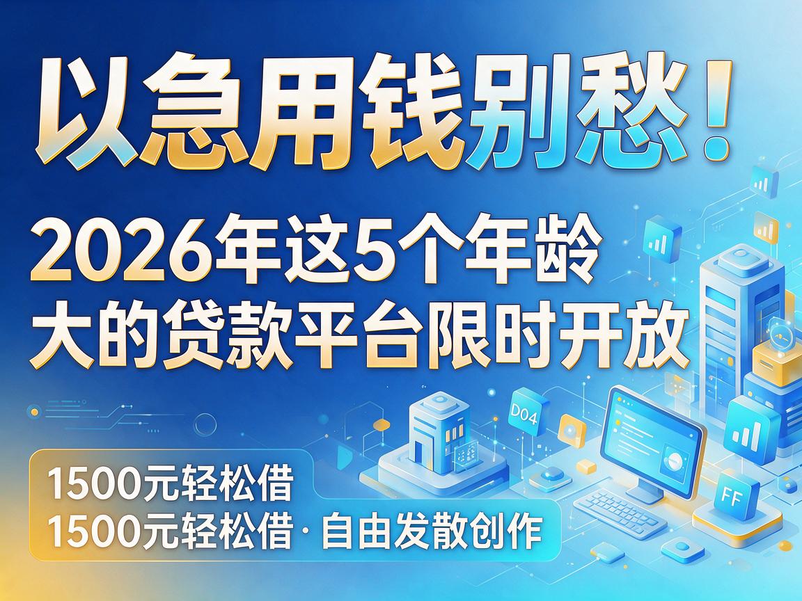 急用钱别愁！2026年这5个年龄大的贷款平台限时开放，1500元轻松借