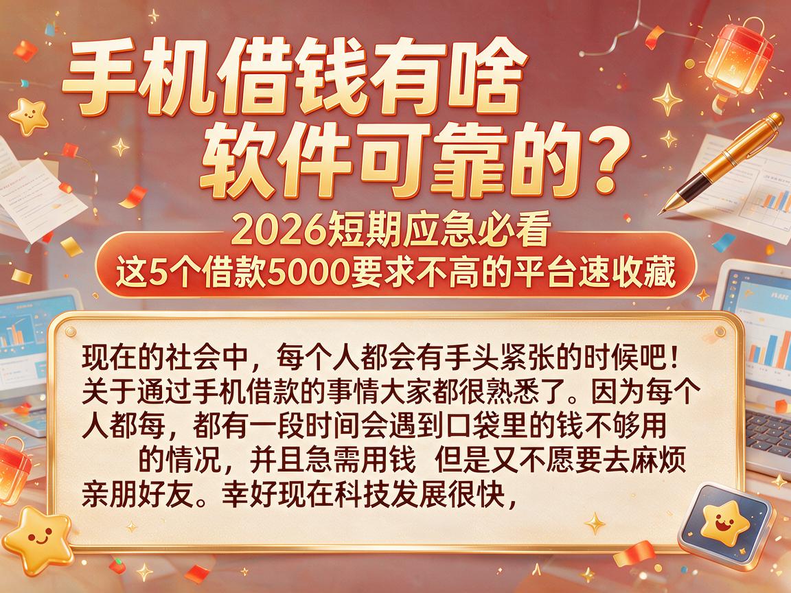手机借钱有啥软件可靠的?2026短期应急必看,这5个借款5000要求不高的平台速收藏